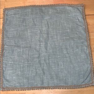 THRO by Marlo Lorenz  faux linen/pillowcase/basil 22”X22” @B12